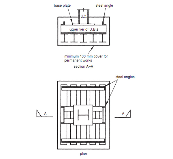 Grillage-foundation-Section-and-Plan