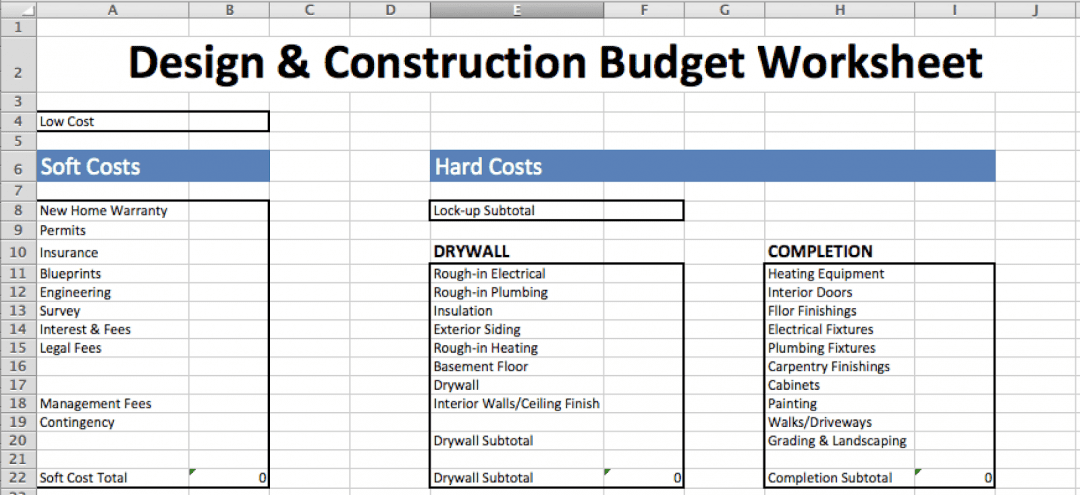 free construction estimate template excel