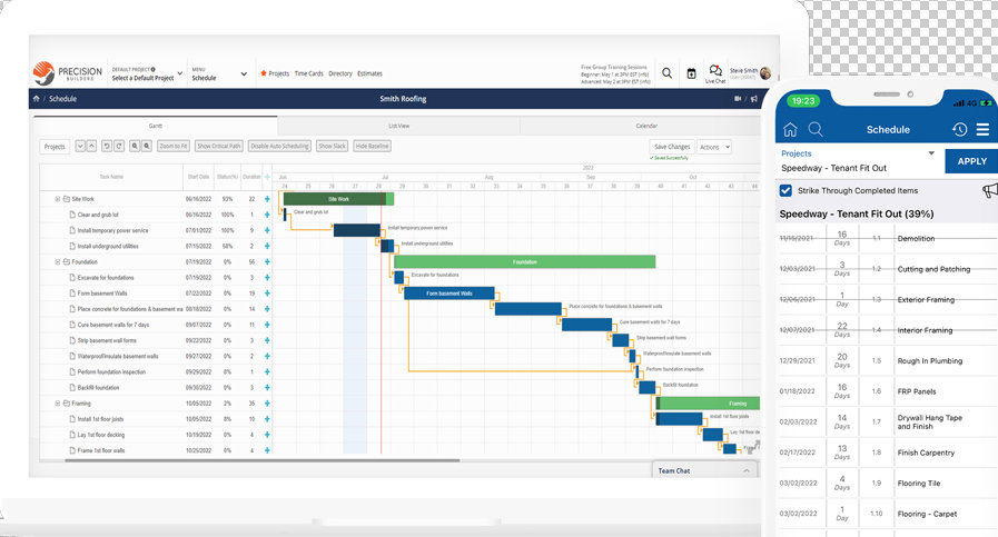 contractorforeman construction projects scheduling